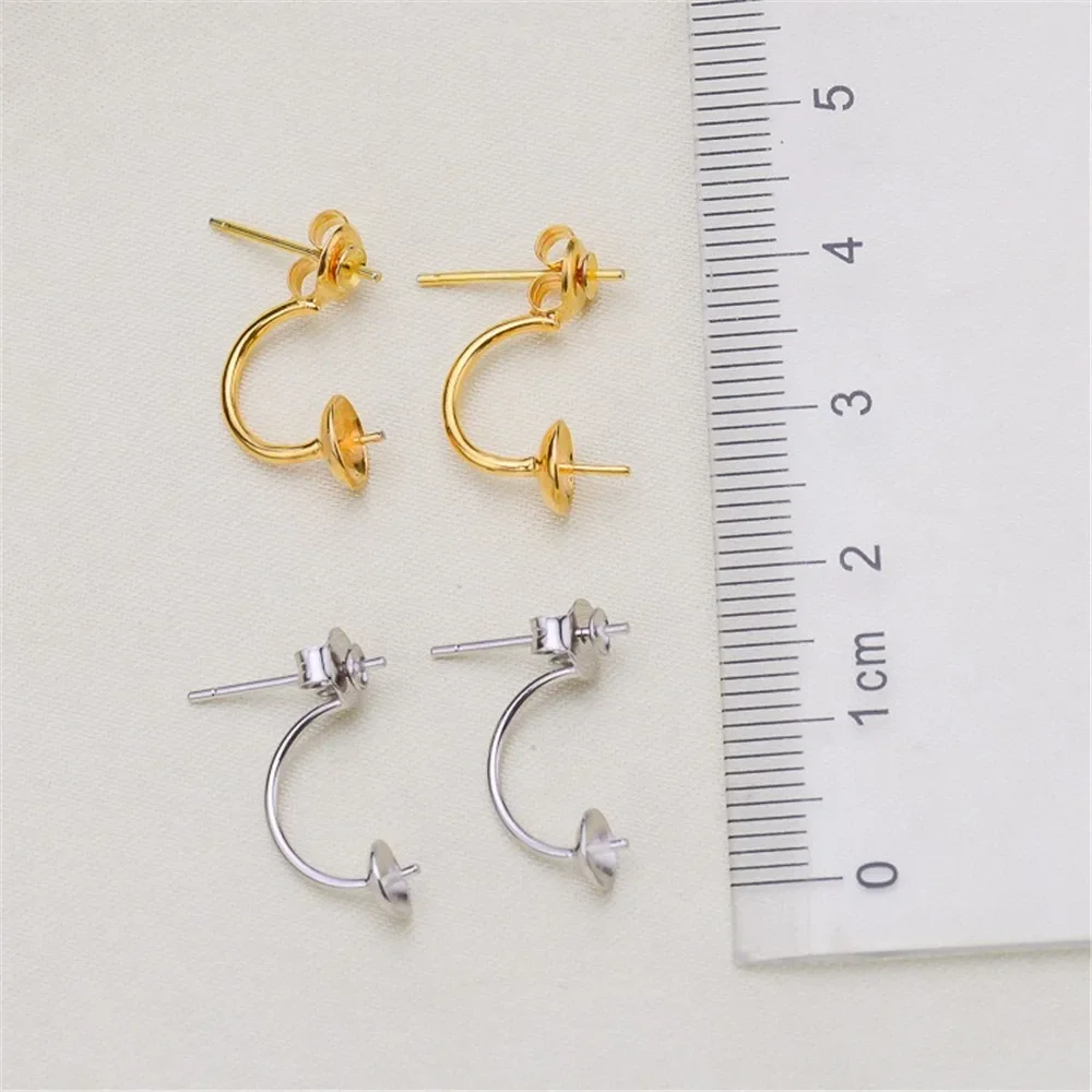 

Gold-Plated Pearl Beads Stud Earrings Setting Base Diy Jewelry Making Findings&Components No Pearl E088