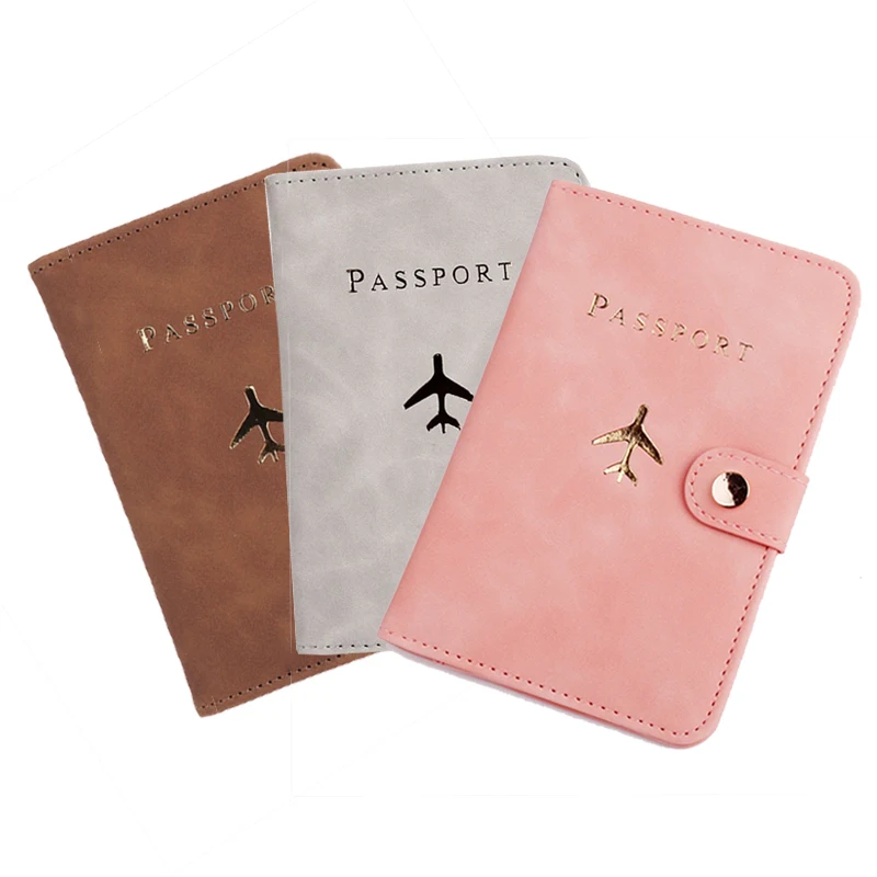 

Portable Pu Leather Business ID Card Credit Holder Wallet Purse Women Men Travel Hasp Passport Cover Holder Purse Bags