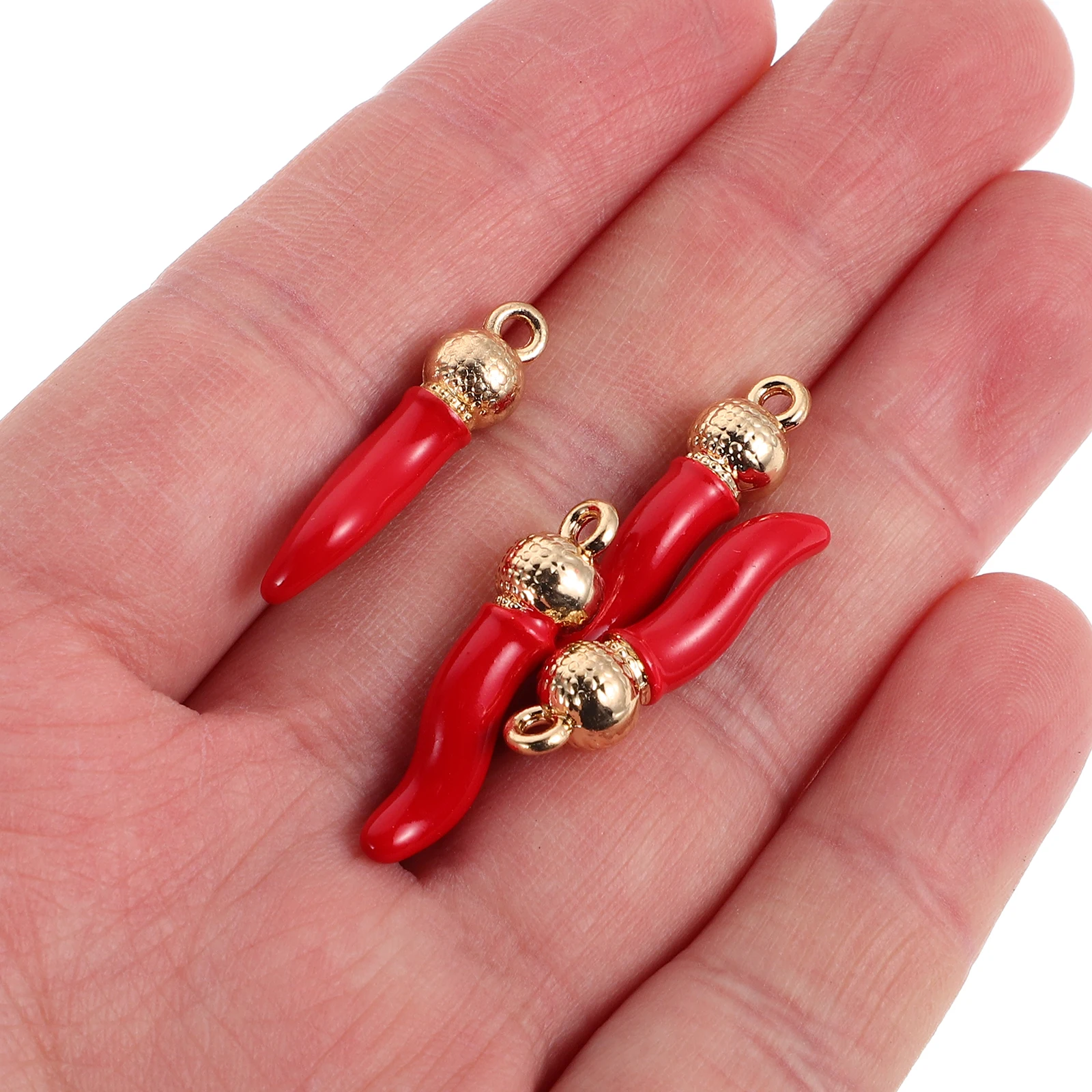 

10 Pcs Chili Pepper Charms DIY Jewelry Making Vegetable Accessories Earrings Pendant Crafts Lightweight Durable Plastic