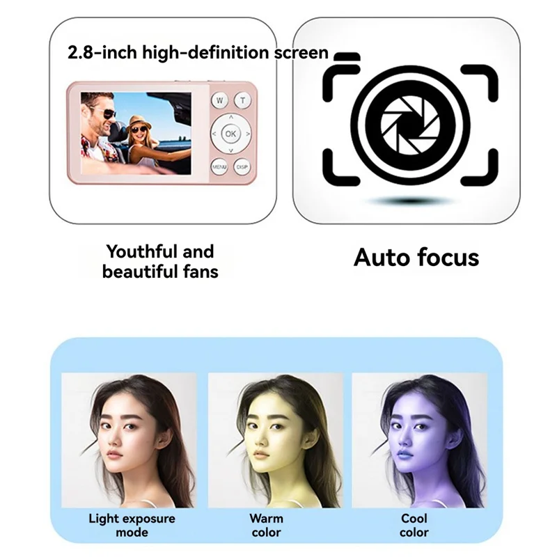 Children's Digital Camera HD Video 4K 30Fps 2000Mah Long Time Recording Recorder Fill Lights OTG Fuction-Y47A