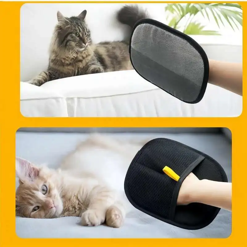 2025 Haustierpflegehandschuh doppelseitiger Fellentfernungshandschuh für Katzen und Hunde ideal für Baden Reinigung von Teppichen Sofas tragbar waschbar praktisches Zubehör für Haustiere effektives Werkzeug für Fellpfl – Detail 38