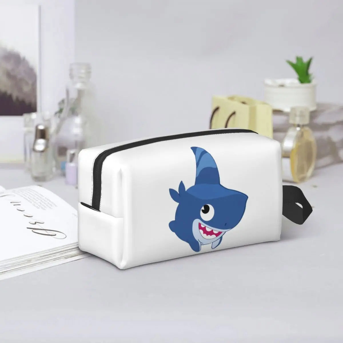 Funny Shark Dog Makeup Bag Cosmetic Organizer Storage Dopp Kit Toiletry Cosmetic Bag for Women Beauty Travel Pencil Case