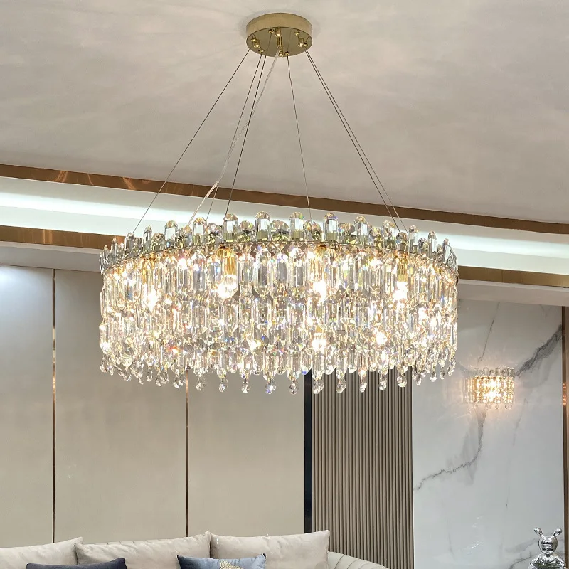 

Wholesale price luxury crystal chandelier circular ceiling LED chandelier living room modern crystal chandelier home decor