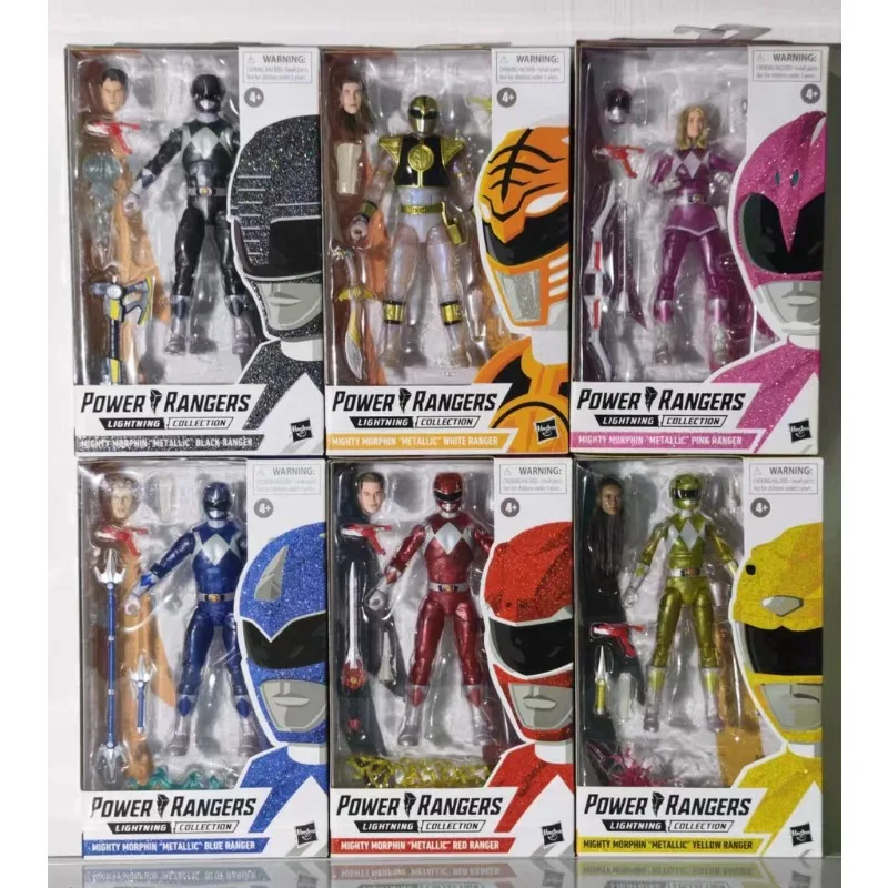 Original Hasbro Power Rangers Lightning Collection Mighty Morphin Metallic Action Figure Model Gift