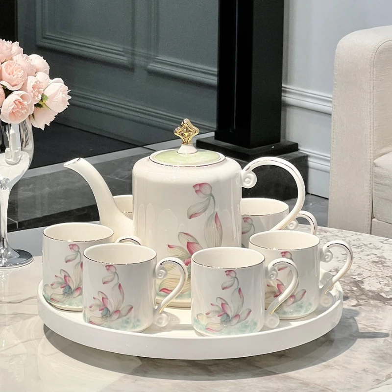 

Nordic Ceramic Tea Set High End Porcelain Coffee Mug Cups for Home Kitchen Living Room Hosting Tea Brewing Gift Serveware
