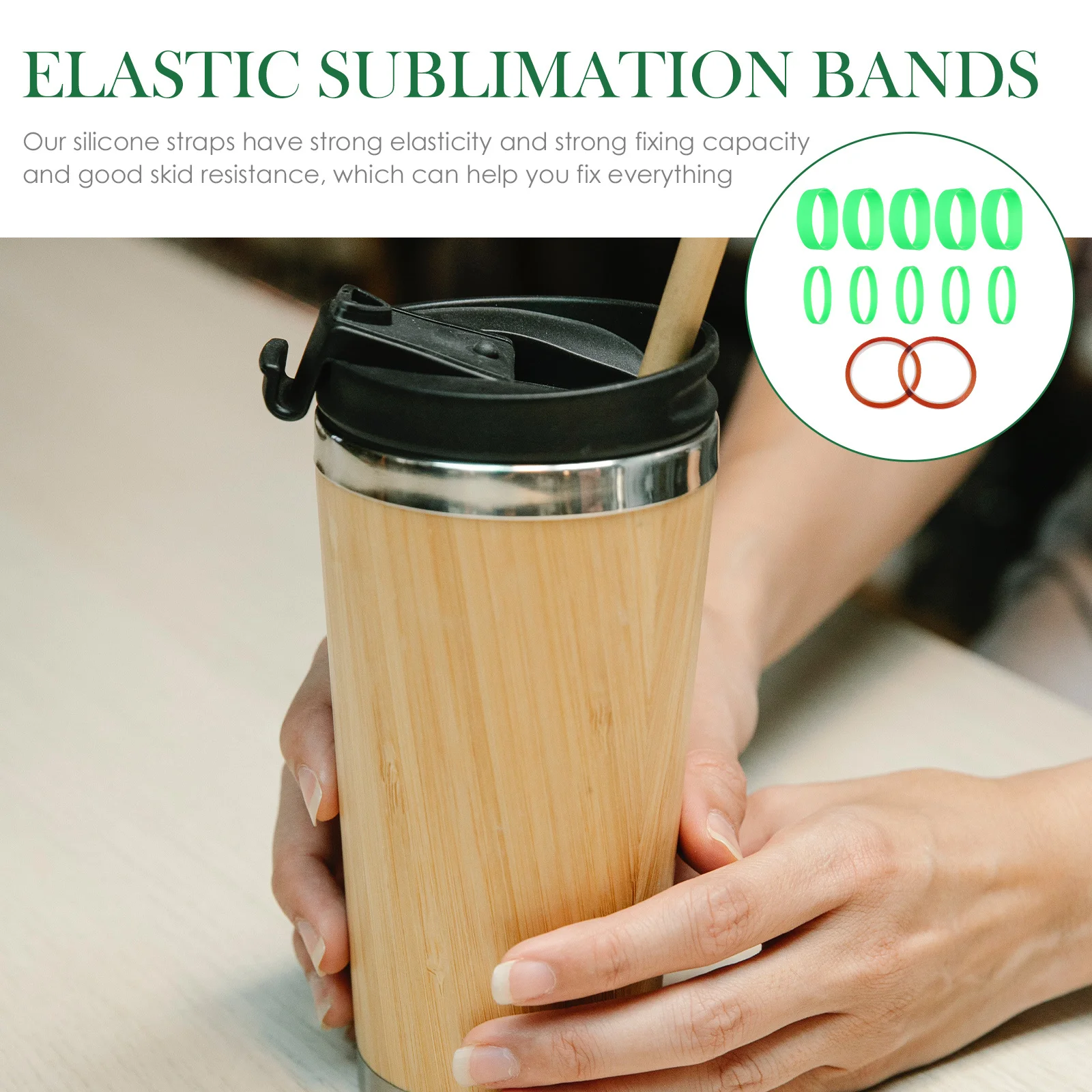 

1Set Sublimation Tumbler Band Silicone Heat Resistant Tape Anti Ghosting Strong Adhesion Easy to Remove Stretchable Wear