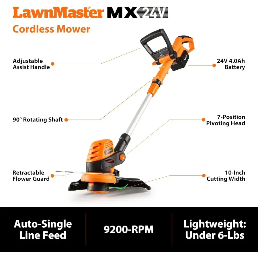 20VMWGT 24V Max 13 بوصة جزازة العشب وأداة تشذيب العشب 10 بوصة مع بطاريات وشاحن 2x4.0Ah #6