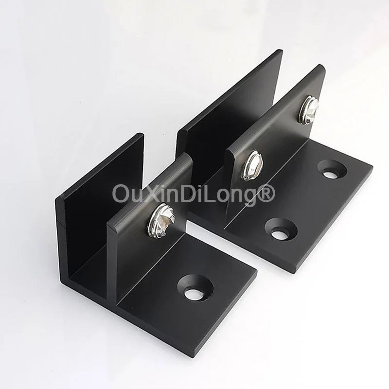 

8PCS F shape Aluminum Alloy Glass Clamps Shelves Support Brackets Clips Black/Silver for 6-8/8-10/10-12mm Glass Acrylic FG1072