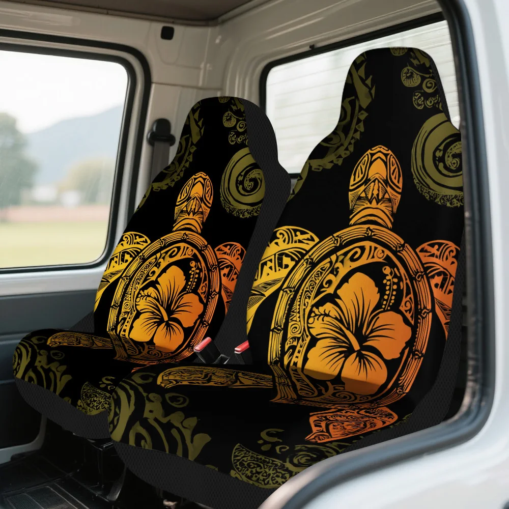 Set Of 2 Hawaiian Floral Turtle Pattern Car Seat Covers – Fits Most Cars, Trucks, Vans, And Suvs | Sturdy Polyester Front Seat P