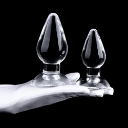 SM tapón de glúteos de cristal transparente y realista, consoladores transparentes, tapón Anal, juguete sexual, cuenta Anal suave, juguetes de tapón de glúteos grandes