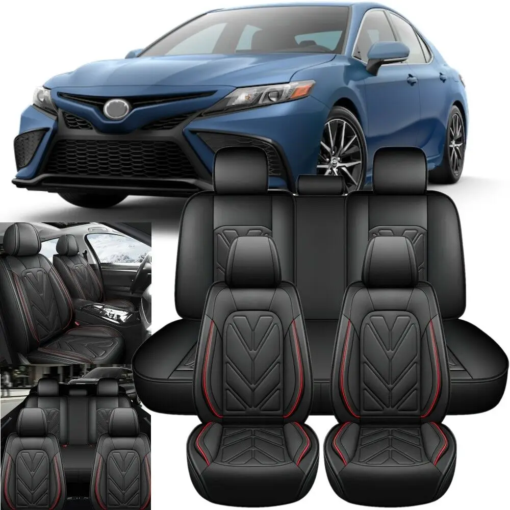 5-Seats Front Rear Protectors Car Seat Cover Full Set Leather For Toyota Camry