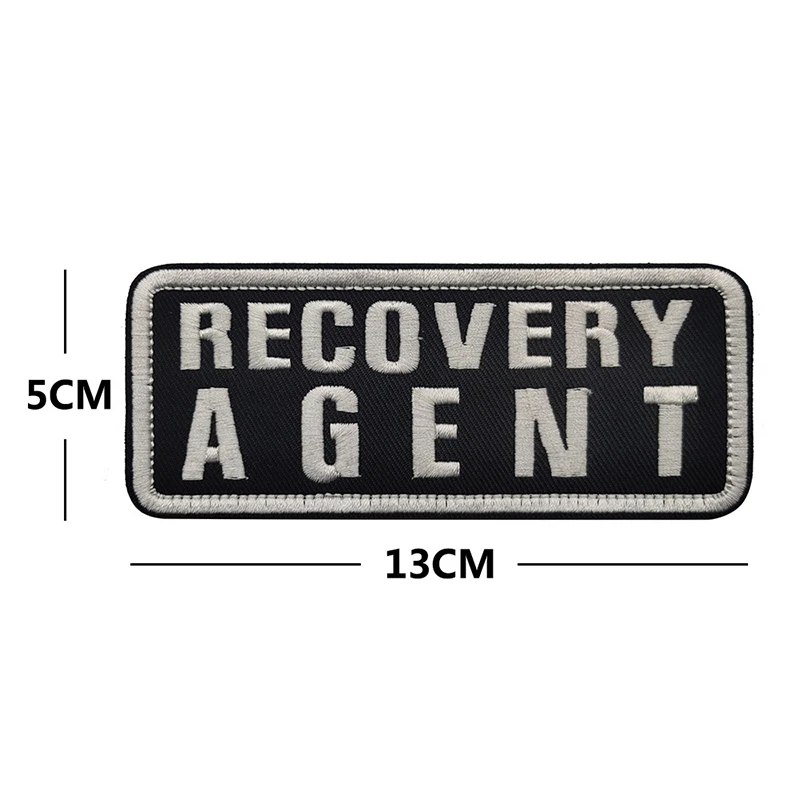 RECOVERY AGENT Failure Recovery Agent Tactical Vest Large Back Sticker Chest Sticker Embroidered Self-Adhesive Patch