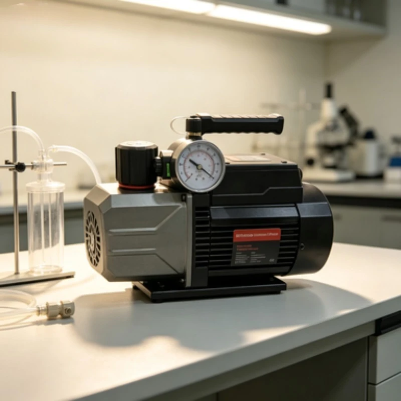 Single Stage Vacuum Pump With Pressure Gauge For Resin Defoaming Laboratory Refrigeration Air Collecting