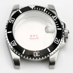 Submariner Watch Case 40mm Watch Case Black Watch Bezel Sapphire Watch Glass for Watch Mod NH34 NH35 NH36 NH73 NH38 Sub Style