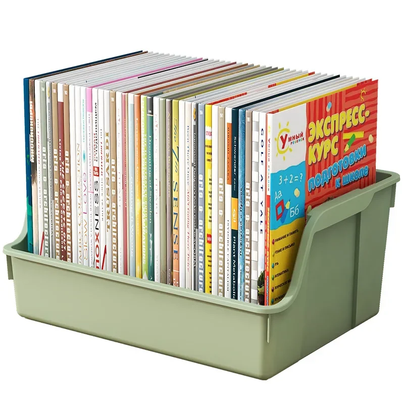 Desktop book storage box Student picture book storage basket Large capacity home storage box for children\'s toys organizer box