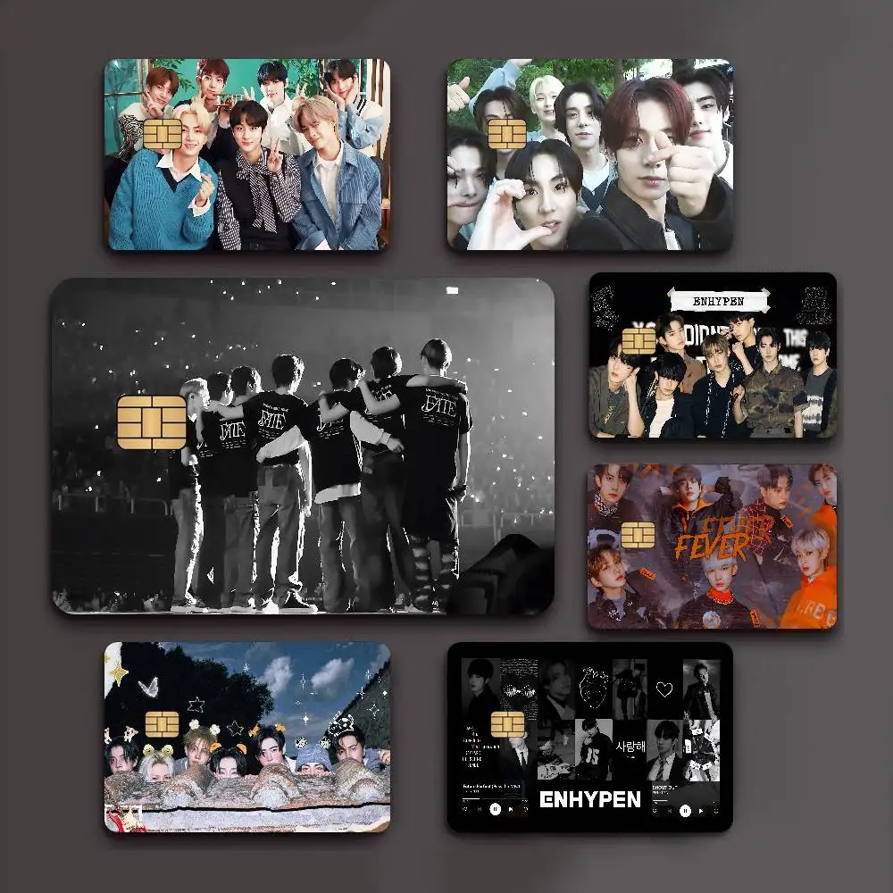 Kpop Group E-Enhypen 100% Hot Sale Amine Credit Debit Bank Card Bus Card Film Skin Sticker