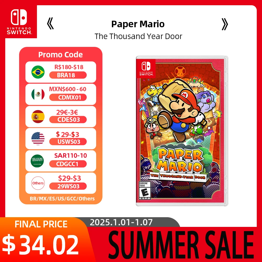 Nintendo Switch Game Deals - Paper Mario The Thousand Year Door -Physical Game Card RPG Genre for Nintendo Switch