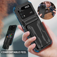 For Xiaomi Poco M4 Pro 4G Case Armor Shockproof Phone Cases For Poco Poko Pocco Little M4Pro M 4 M4 Pro Card Slot Bracket Cover