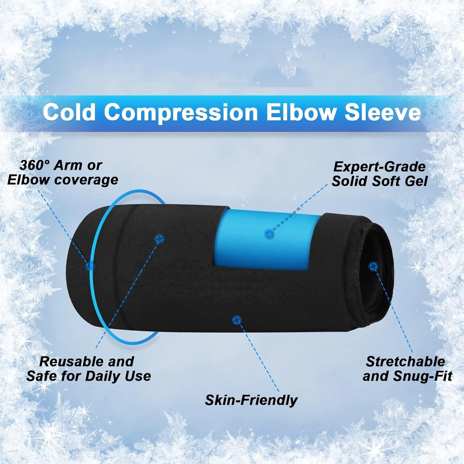 Ice Pack Set Elbow Knee Support Wrist Support Ice Compress for Injuries Pain Relief Reusable for Bruising Tendonitis Arthritis