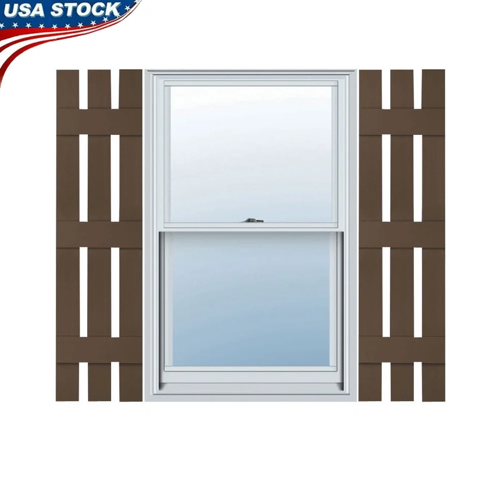 

Durable Vinyl Board and Batten Shutters 12x59 Inch Rustic Exterior Shutter Pair with Installation Hardware Water Resistant Easy