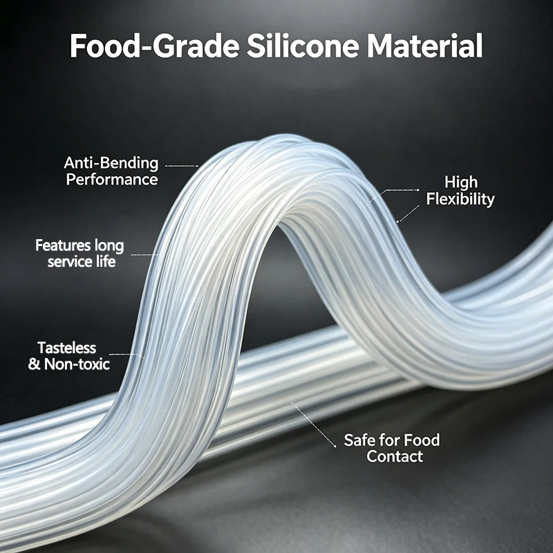 Clear Food Grade Silicone Rubber Hose CS1mm ID 1 2 3 4 5 6 7 8 9mm Transparent Flexible Drink Water Tube Pipe