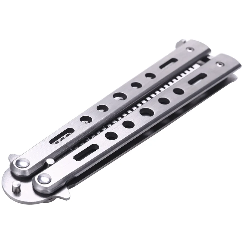 

2X Foldable Stainless Steel Comb Hair Pomade Styling Butterfly Comb Hairdressing Knife Comb