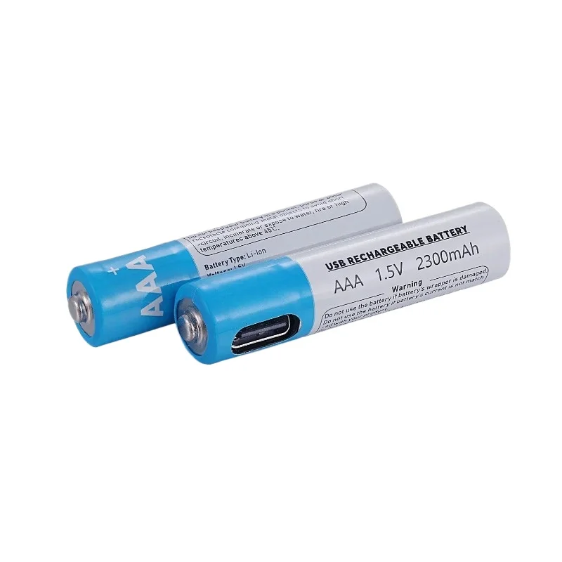 For New 1.5V AAA Rechargeable Battery 2300mAh Rechargeable Battery Lithium Polymer Battery Quick Charging By Type-C USB Cable
