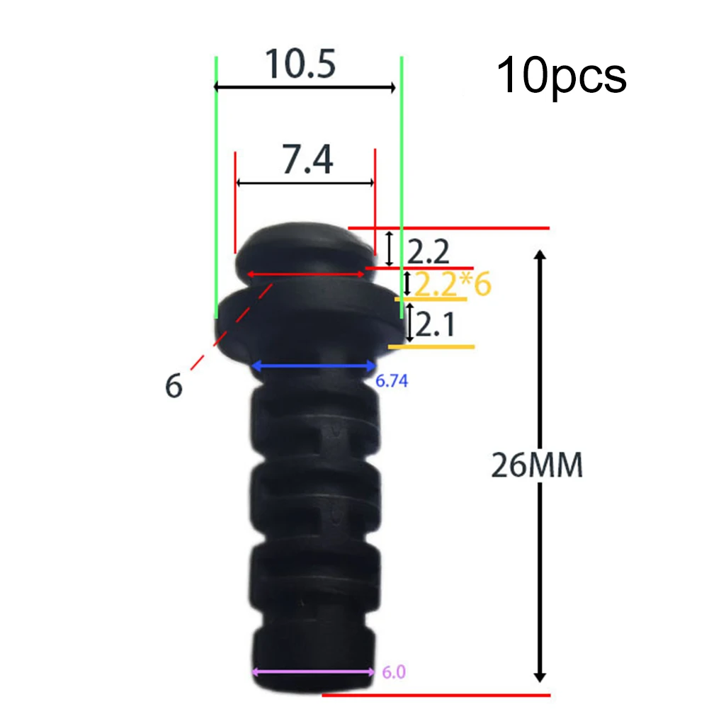 10pcs 3/4/5mm Cable Gland Connector Rubber Strain Relief Cord Boot Wire Sleeve Polyamide PA6 V-2 Wire Cable Sleeves