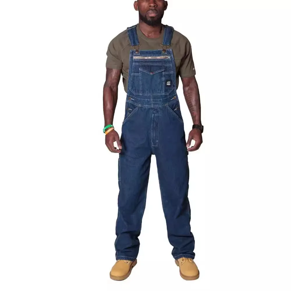 Men's Shoulder Straps Denim Workwear Pants 2026 New Pocket Denim Overalls