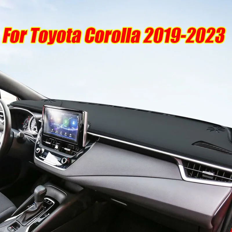 

Black Leather Dashboard Cover Dash Protector Pad Mat For Toyota Corolla 2019-23
