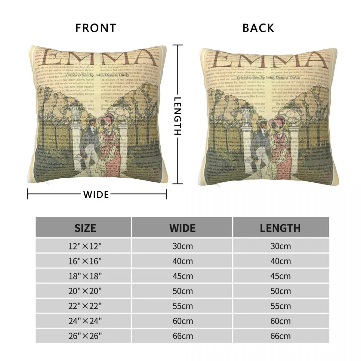 إيما باي جين أوستن المخدة البوليستر الكتان المخملية الإبداعية البريدي ديكور السرير وسادة القضية 45x45