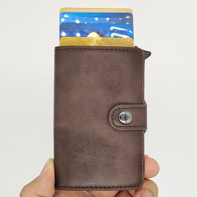 

2025 Rfid Men Card Wallets Carbon Fiber ID Credit Bank Card Holder with Hasp Slim Mini Wallet Small Money Bag Male Purses Case