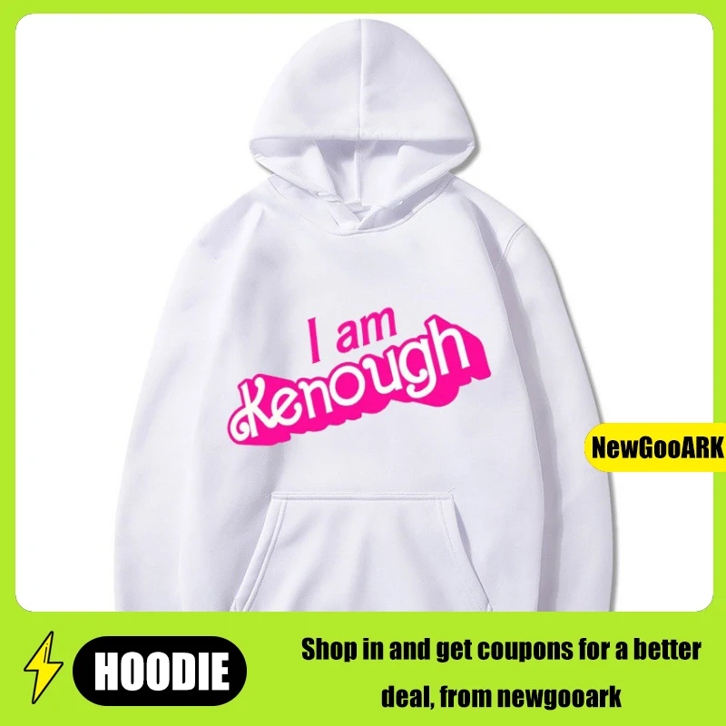 LE I Am Kenough Hoodies Women Barbiecore Movie Kenough Sweatshirts Men Fashion Graphic Printed Harajuku