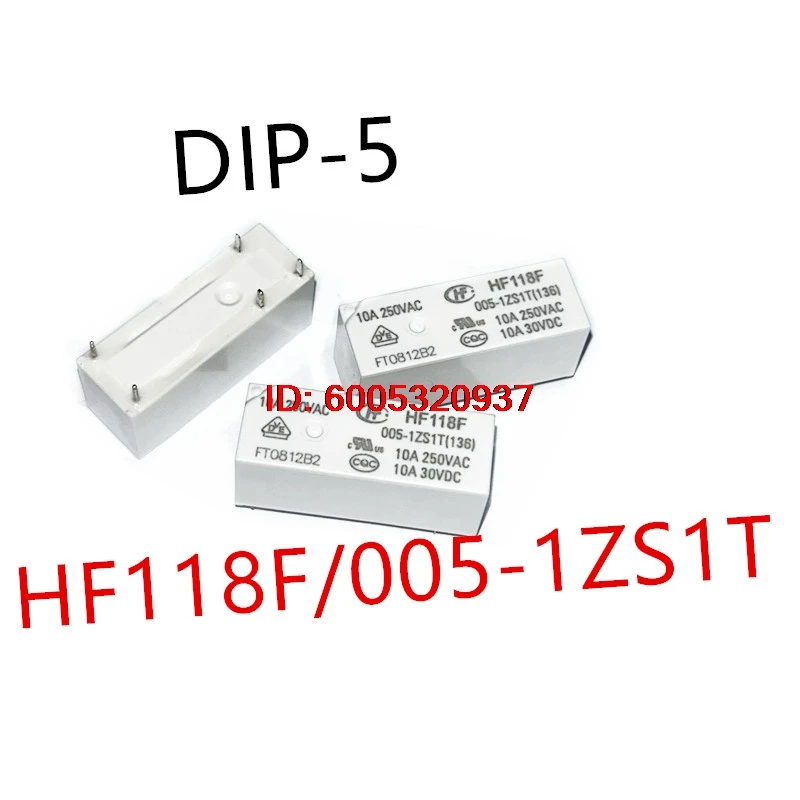 10piece  HF118F/005-1ZS1T 、HF118F/012-1ZS1T 、HF118F/024-1ZS1T  DIP-5  New power relay  HF118F-024-1ZS1T 、HF118F-012-1ZS1T