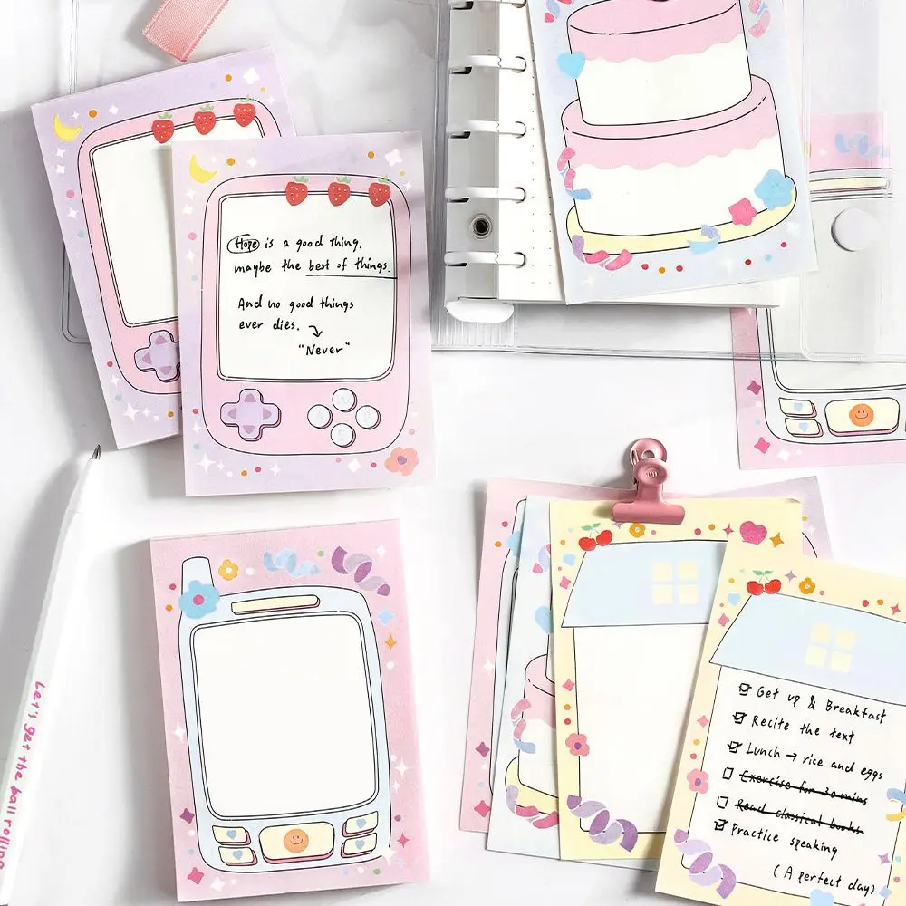 MINKYS-Bloc de notas tipo teléfono móvil Kawaii, papel para hacer lista, diario, nota Paperlaria, Material de papelería DIY, 80 hojas