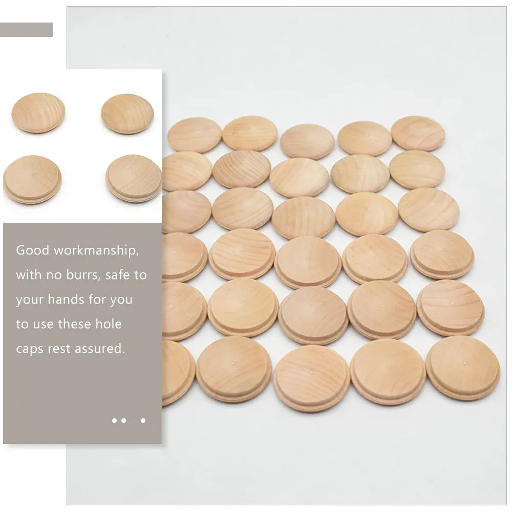 100Pcs Sturdy Wooden Hole Plugs for Stairs Furniture Cabinets Desktop Chair Legs Decorative Reusable Hole Cover Caps