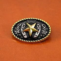 5PCS 45*30mm Western Texas Gold Silver COWBOY COWGIRL Horseshoes Ranger Star Saddles Bridle Decor CONCHOS