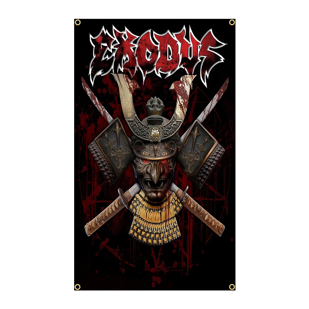 E-Exodus Heavy Rock Band Flag Polyeste Printing Banner for Garage Wall Art Out Door Decoration With Grommet