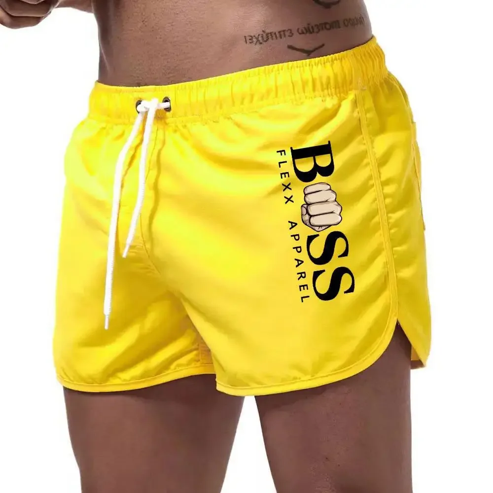 2024 new men\'s beach shorts Men\'s fashion polyester multi-color sports men\'s three-point shorts