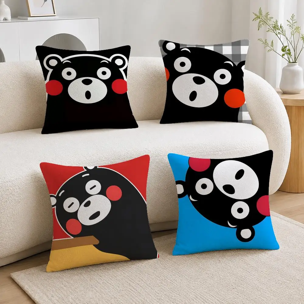 Mascot Kumamon Cushion Cover Soft Plush Cushion Covers Fluffy Throw Pillow Cases for Sofa Bedroom Home Decor