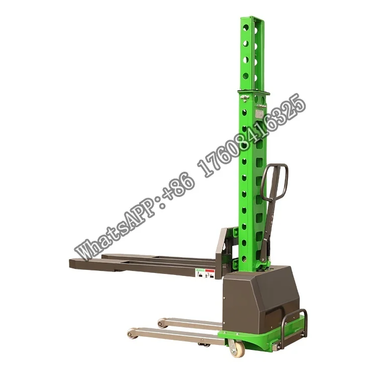 Semi- Electric Wire Track  Lifter Stacker Trolley 500kg 1.6m  Self-lifting Stacker made in China