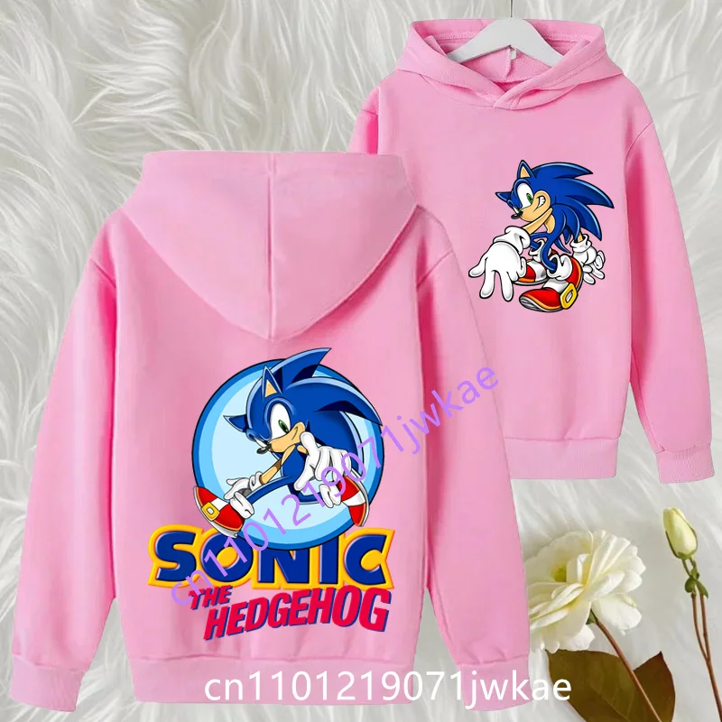 

Girls Autumn and East Season Clothing Boys Gift 2D Printing Cartoon Sonic Children's Sports Top Sonic The Hedgehog Hoodie Top