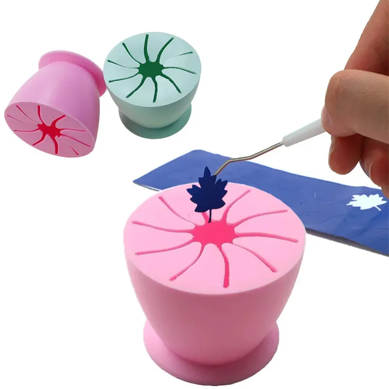 Vinyl Weeding Scrap Collector With Suction Cup Desktop Garbage Collection Box  Silicone Storage Ball Waste Box Art DIY Tool