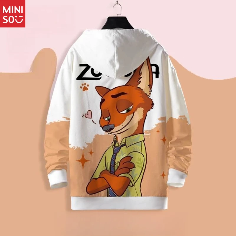 미니소 주토피아 후드 가디건 남성용, 주디 닉 플리스 재킷, 플러스 사이즈 셰르파 탑