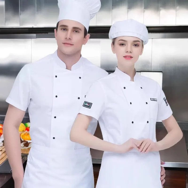 

Рабочая одежда для поваров для кейтеринга и гостиниц, летняя тонкая униформа для кухни с длинными и короткими рукавами, одежда для приготовления пищи