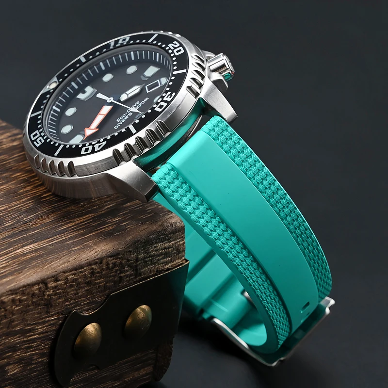 Original Fluororubber Watches Strap Waterproof Sports Watchband for Breitling Avengers Super Ocean Series Watches FKM Strap