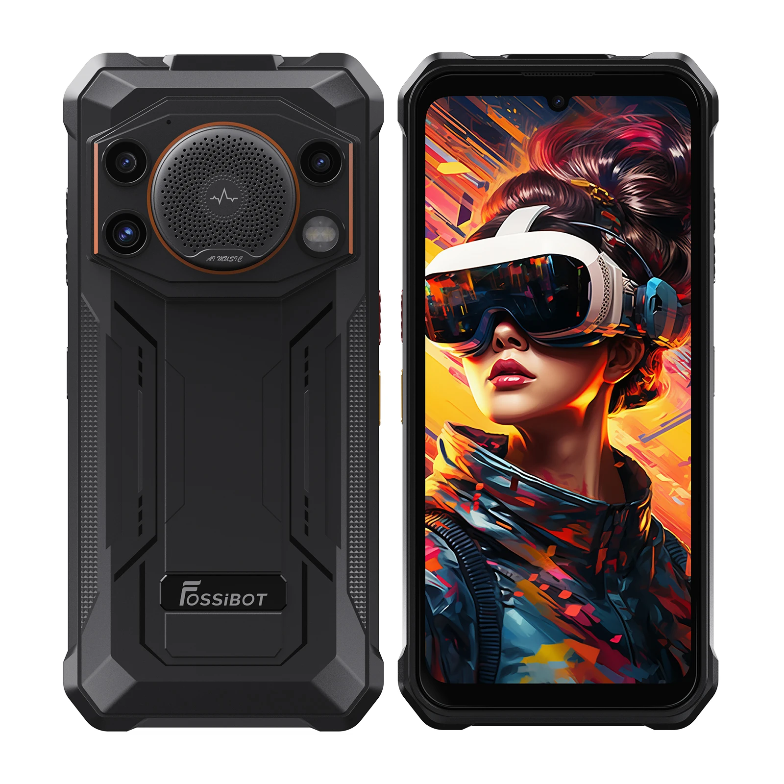 [Versand aus innerhalb Europas] FOSSiBOT F110L 4G Outdoor-Smartphone 3W 128dB Lautsprecher 120 Lumen Dual-LED-Taschenlampe 6,75-Zoll 8(4+4)GB RAM+128GB ROM Unisoc T615 4G 50MP+8MP Kamera 10000mAh Akku