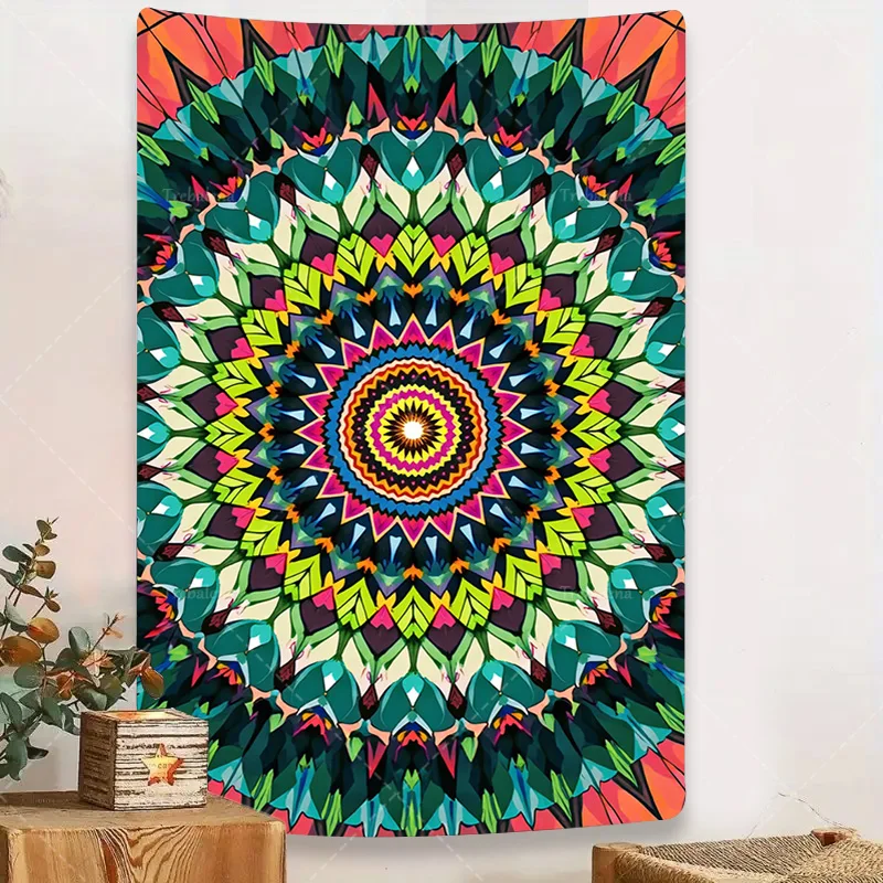 

1pc Wall Tapestry Colorful Mandala Tapestry for Boho Room Decor, Wall Hanging Art