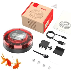 Aquarium Automatic Food Dispenser Automatic Fish Feeder USB Rechargeable Auto Fish Food Dispenser with Timer LCD Display