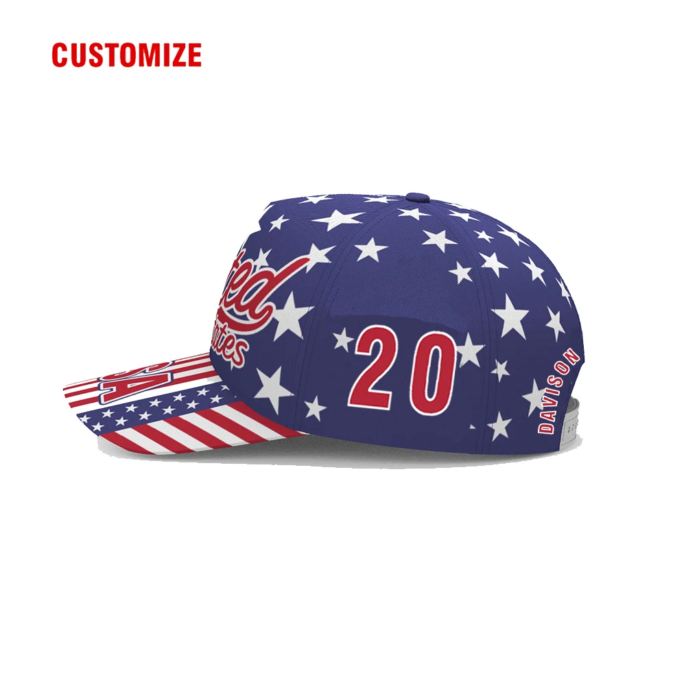 American Baseball Cap Free Custom Name Number Logo Team Basketball Davison Usa Hat Travel Us Flag 20 United States Headgear